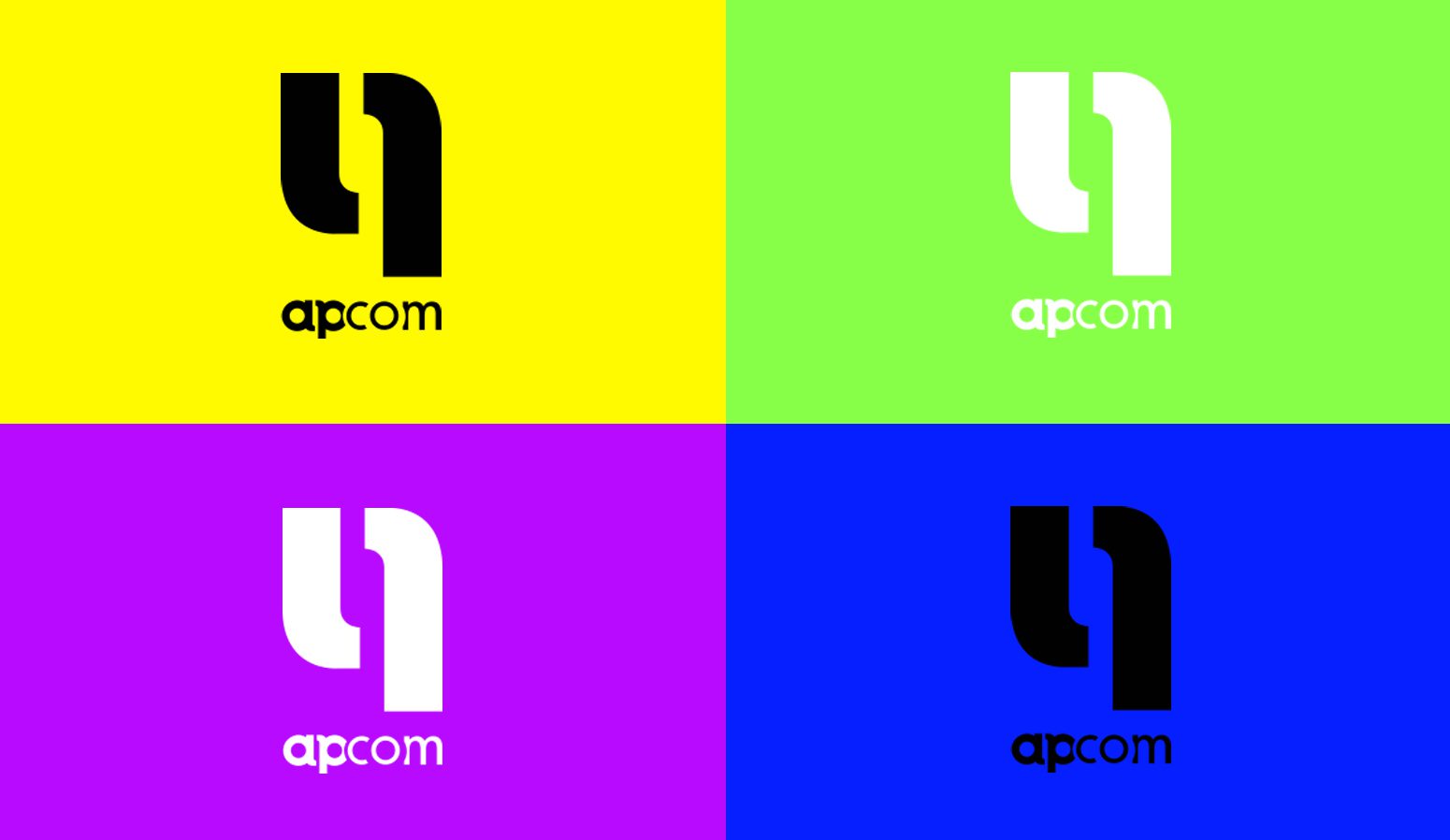 Les différentes couleurs de l'apcom avec le logo