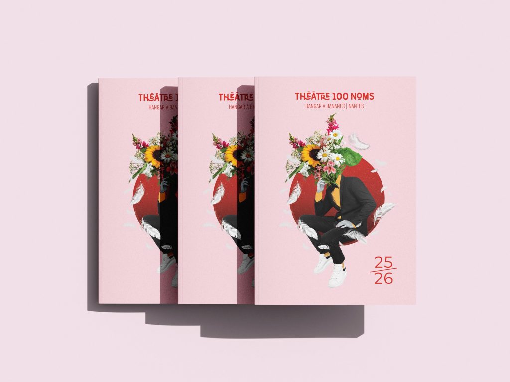 Création du programme de la saison 2025 - 2026 de l'identité visuelle du théatre 100 noms