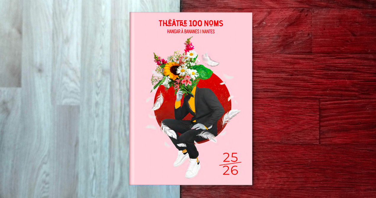 communication visuelle de la couverture du programme du théâtre 100 noms