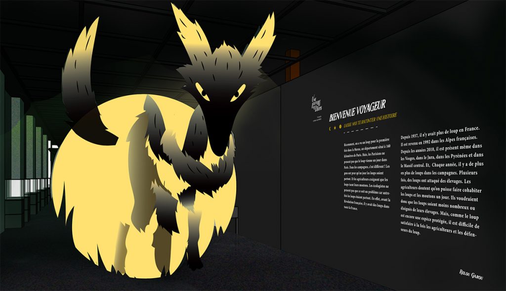 scénographie et illustration pour le musée de Rouen sur la thématique du loups