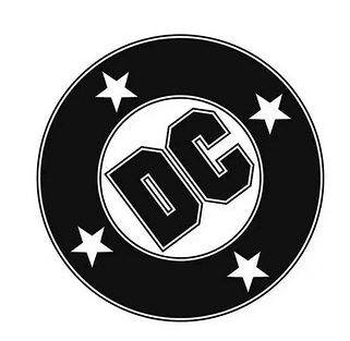 logo DC comics noir et blanc